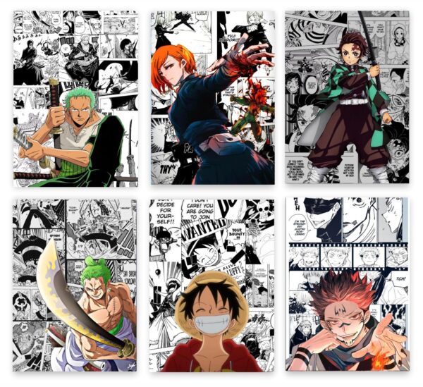 6 Customised Anime posters, Size: A4